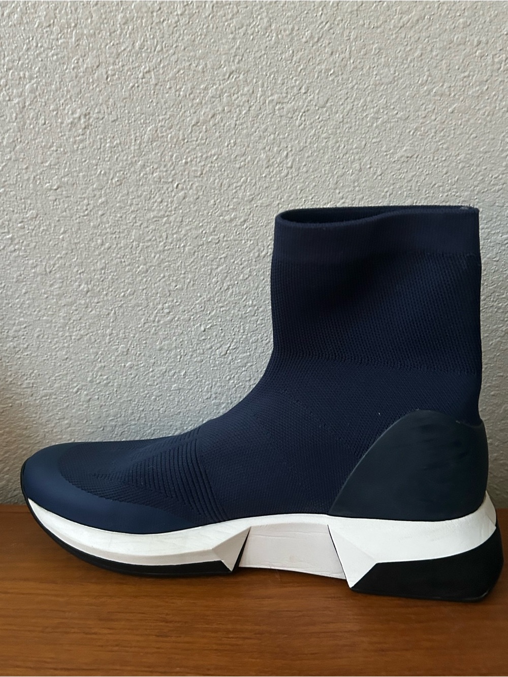 Via Spiga Verion High Slip-On Sock Active Fashion Sneaker Knit Boots Blue (8.5)